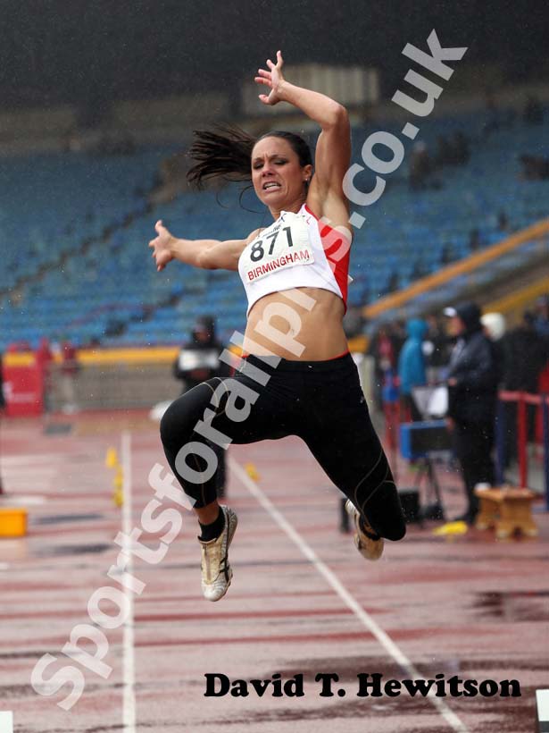Jenny Pacey, long jump at the 2012 England and North Champs.